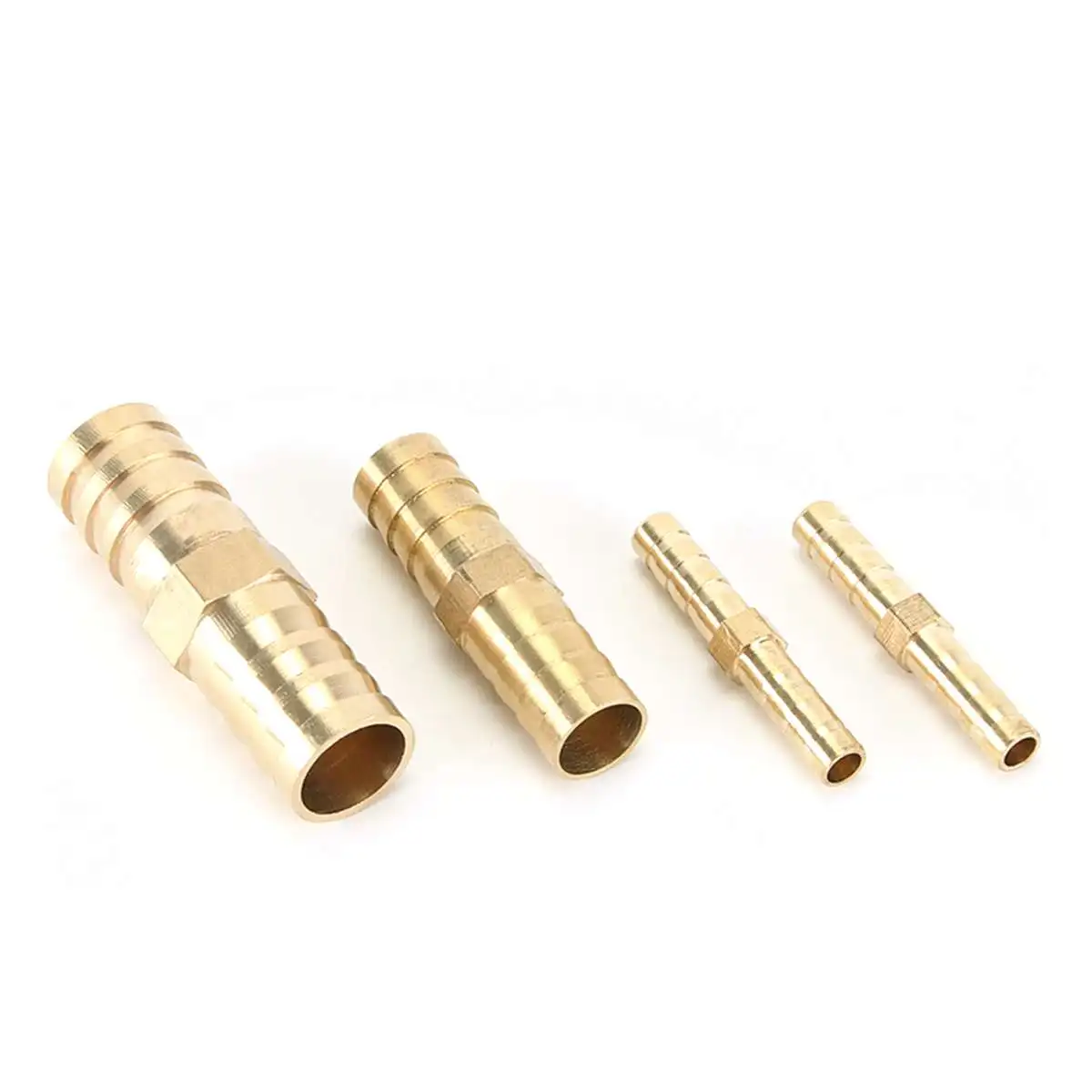 

2pcs Fit Tube Barbed I.D 2.5/3/4/5/6/8/10/12/14/16/19/25mm Brass Coupler Splicer Connector Fitting for Fuel Gas Water Pneumatic