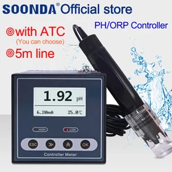 PH Controller Meter Real Time Industrial PH Monitor relay upper lower limit control on line ORP PH meter tester sewage disposal