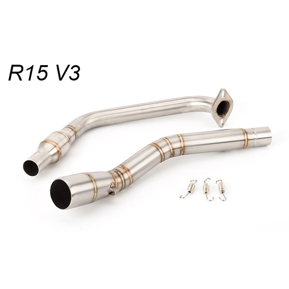 Motorcycle Exhaust Middle Link Pipe for Yamaha R15V2 YZF-R15V3 Moto Exhaust System Motorbike Accessories Front Section Catalyst