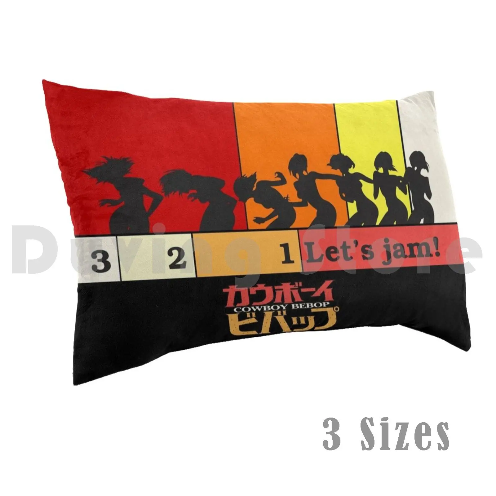 Faye-3 2 1 Let's Jam! Pillow Case Printed 35x50 Faye Valentine Spike Spiegel Jet Black Red