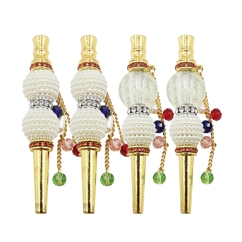 

1PC Metal Handmade Inlaid Jewelry Shisha Hookah Tips With Rhinestones Blunt Holder Hookah Mouthpiece Cigarette Holders