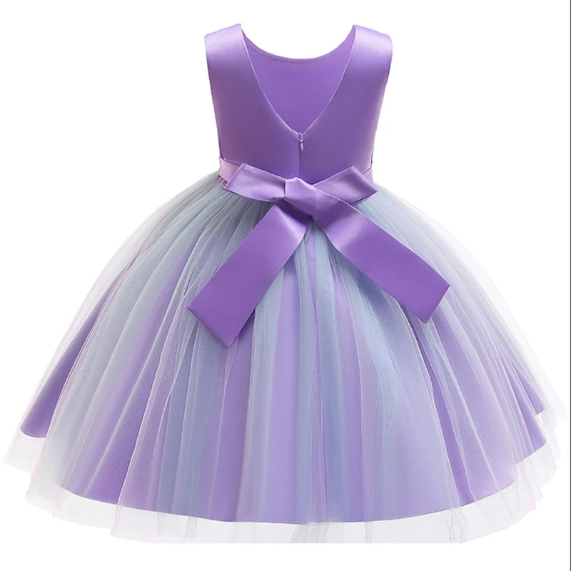 Vestido de fiesta de flores de princesa para niñas, vestido elegante de boda con tutú, Vestidos de Navidad, disfraz, ropa para niños