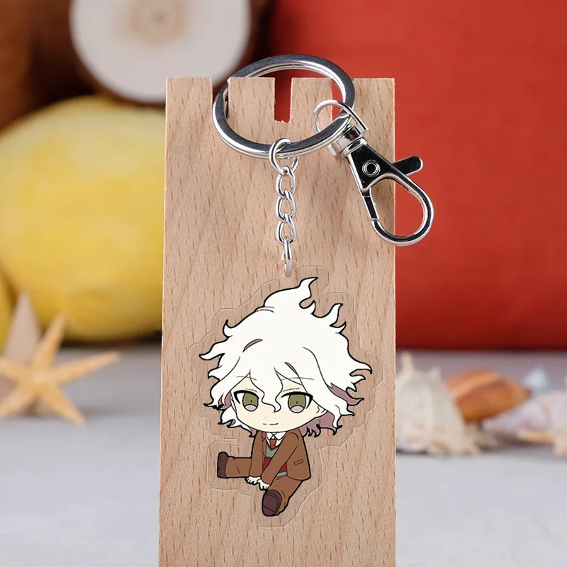 Game Danganronpa Character Keychain Anime Figure Cosplay Kirigiri Kyouko Togami Byakuya Nagito Komaeda Acrylic Keyring Fans Gift