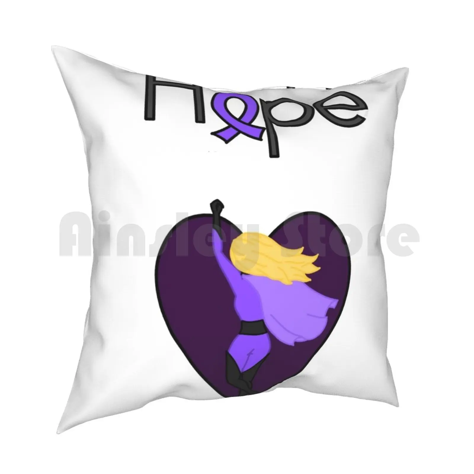 Epilepsy Hope-Superhero Pillow Case Printed Home Soft DIY Pillow cover Epilepsy Superhero Purple Day