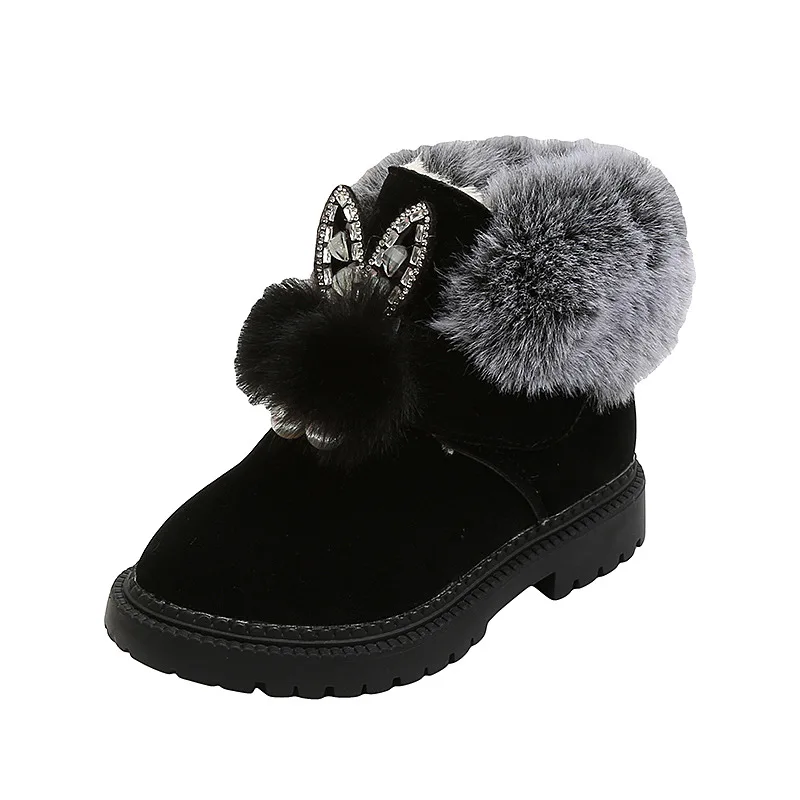 Winter Mädchen Stiefel Prinzessin Schnee Stiefel Leder Sport Schuhe Für Mädchen Kinder Warme Stiefel Mode Weichen Boden Kinder Turnschuhe