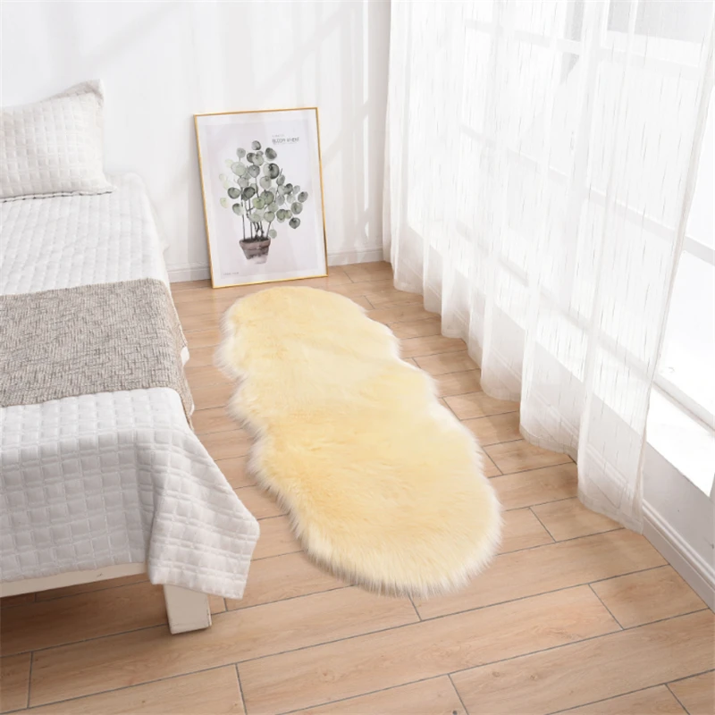 Carpet Bedroom Floor Mat  Rugs Artificial Wool Hairy Carpets Faux Floor Mat Fur  Fluffy Rug Soft Living Room 45*120cm