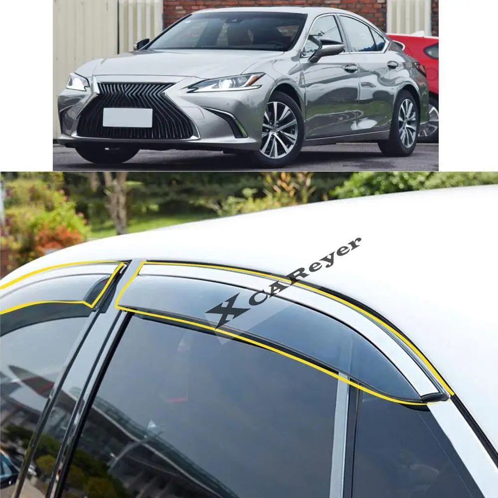 For Lexus ES ES200 ES250 ES300 ES350 ES300H 2019 2020 2021 Car Sticker Plastic Window Glass Wind Visor Rain/Sun Guard Vent