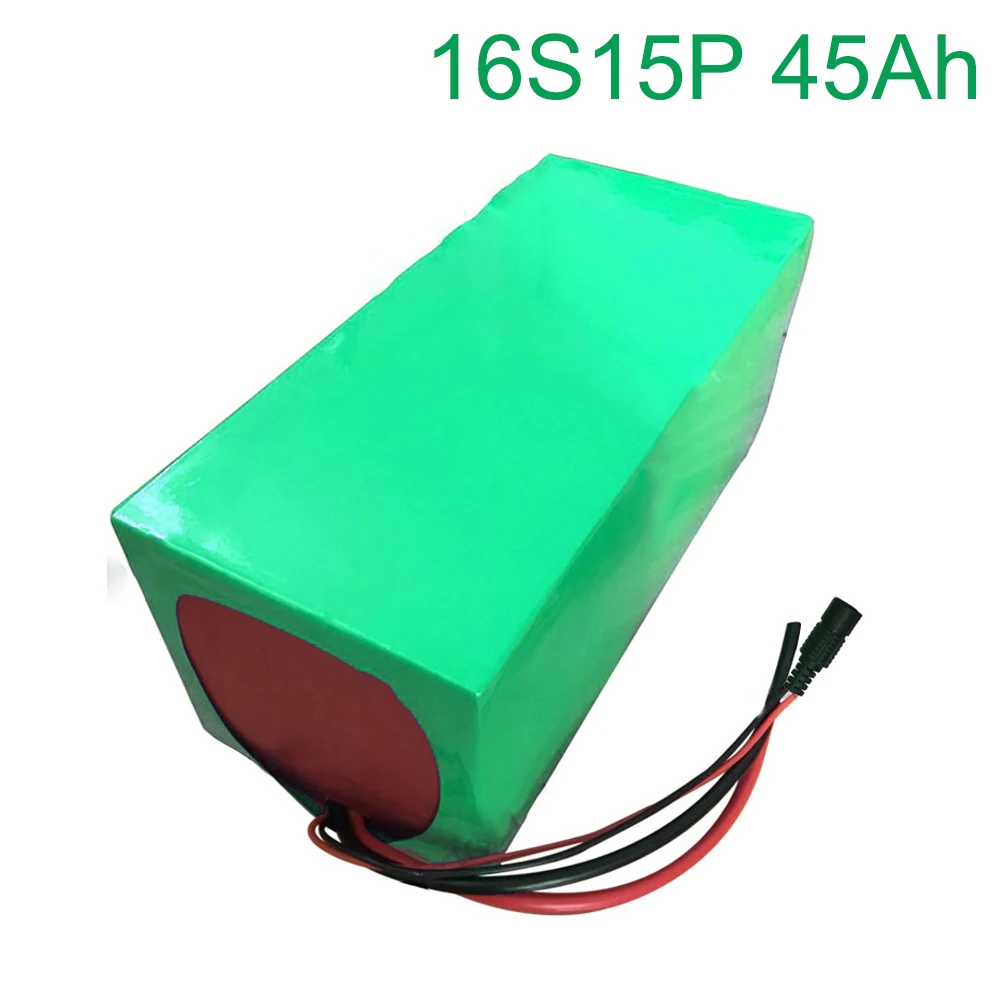 

60V 45Ah 16S15P 18650 Li-ion Battery electric two Three wheeled motorcycle bicycle ebike 320*170*140mm