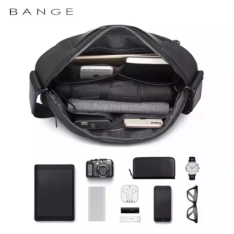 BANGE New Anti-theft Multifunction Crossbody Bag Shoulder Messenger Bags Male Waterproof Short Trip Chest Bag Pack for Women