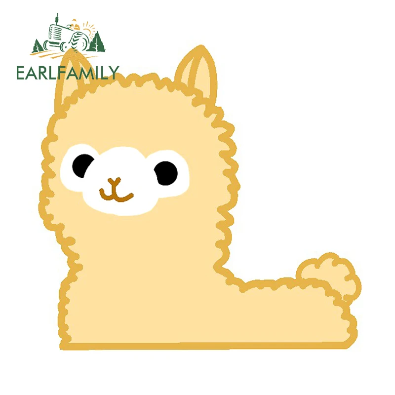 EARLFAMILY 13cm x 12.2cm for Orange Alpacasso Peeker Car Stickers Anime Creative Decals Waterproof Car Accessories Cute Graphics