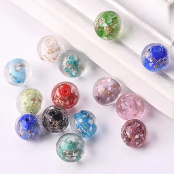 10pcs Round 6mm 8mm 10mm 12mm (No Luminous) Handmade Lampwork Glass Loose Beads for Jewelry Making DIY Crafts Findings