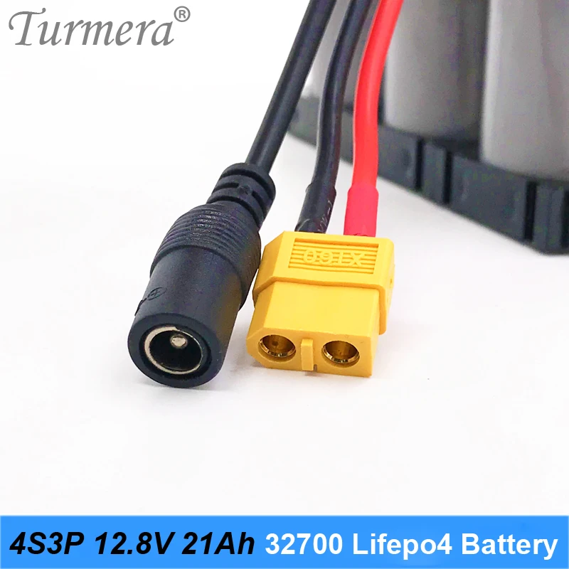 Turmera-Paquete de batería 4S3P, 12,8 V, 21Ah, 32700, Lifepo4, 4S, 40A, 100A, BMS equilibrado para barco eléctrico y fuente de alimentación sin interrupción, 12V
