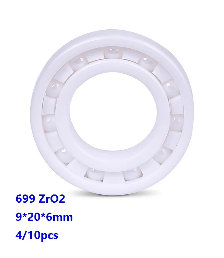 

4/10pcs 699 9*20*6mm ZrO2 Full Ceramic bearing Zirconia Ceramic Deep groove ball bearings 9×20×6mm