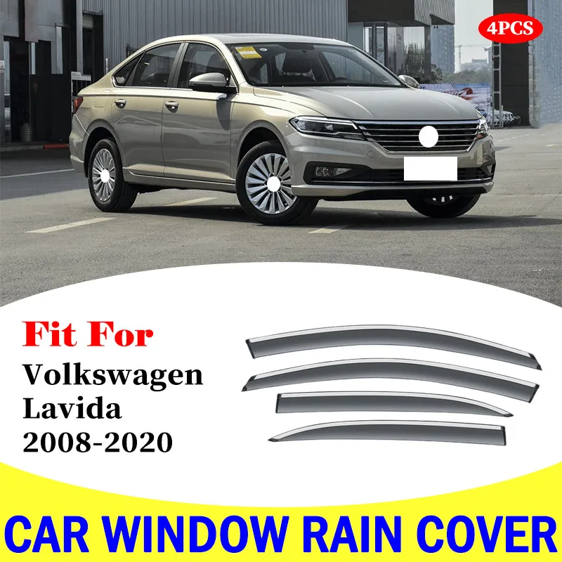 For Volkswagen VW Lavida 2008-2020 window visor car rain shield deflectors awning trim cover exterior car-styling accessories