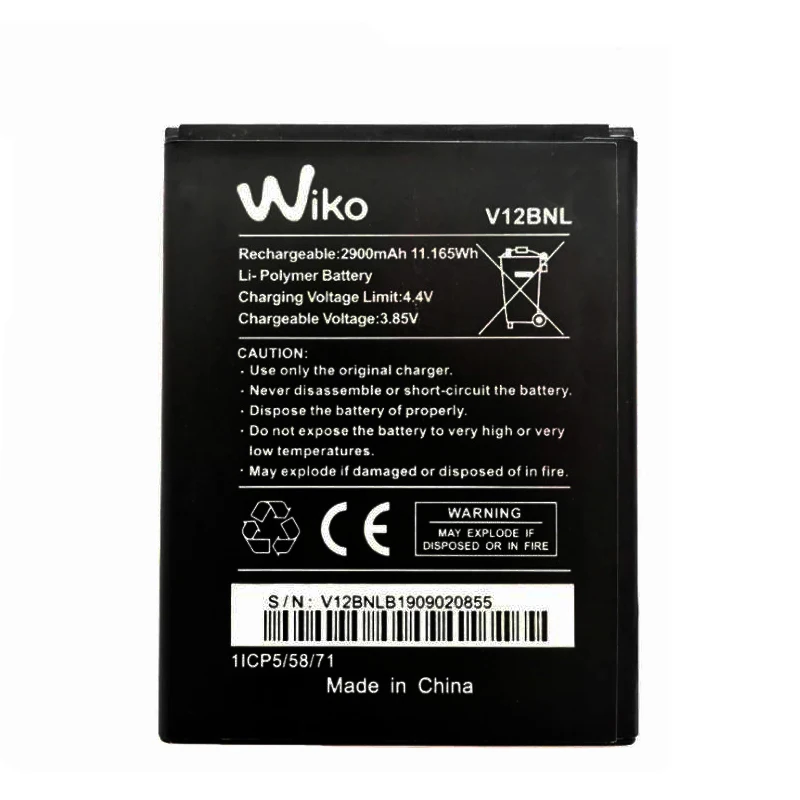 New 2900mAh Mobile Phone Replacement For Wiko View / Harry 2 Harry2 V12BNL Battery