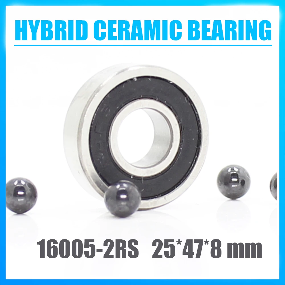 16005 Hybrid Ceramic Bearing 25*47*8 mm 1PC Bicycle Bottom Brackets & Spares 16005RS Si3N4 Ball Bearings 16005-2RS