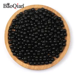 3-20mm Black Imitation Acrylic Round ABS Pearl Beads For Jewelry Sewing Crafts Grament clothes headwear Hat Decoration