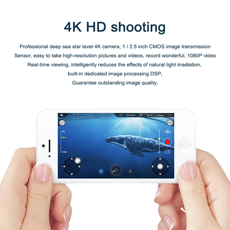 4k hd aérea robô subaquático app lidar com controle duplo inteligente pairar seis driver 240min interface de expansão 150m mar mergulho esportes brinquedo