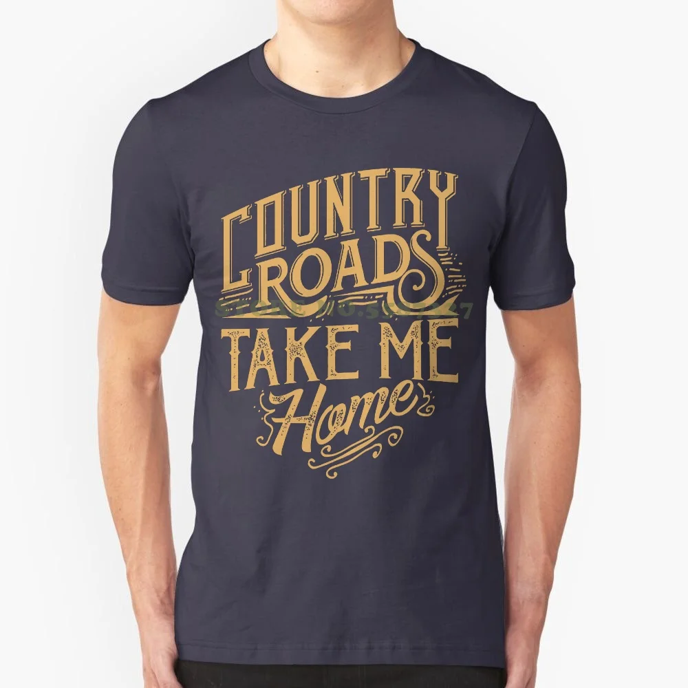 Printed Summer Style Tees Male Harajuku Top Fitness Brand Clothing Country Roads Take Me Home T Shirt