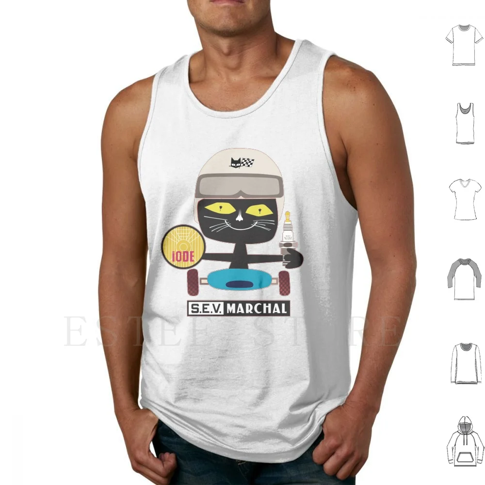 S.e.v Marchal Le Chat Regatas Colete Sem Mangas Gato Luz Vintage Car Race Speed Capacete Garagem Bicicleta