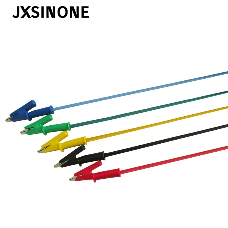JXSINONE P1018A 1M 4 مللي متر الموز التوصيل إلى التمساح التمساح كليب اختبار التحقيق الرصاص سلك كابل