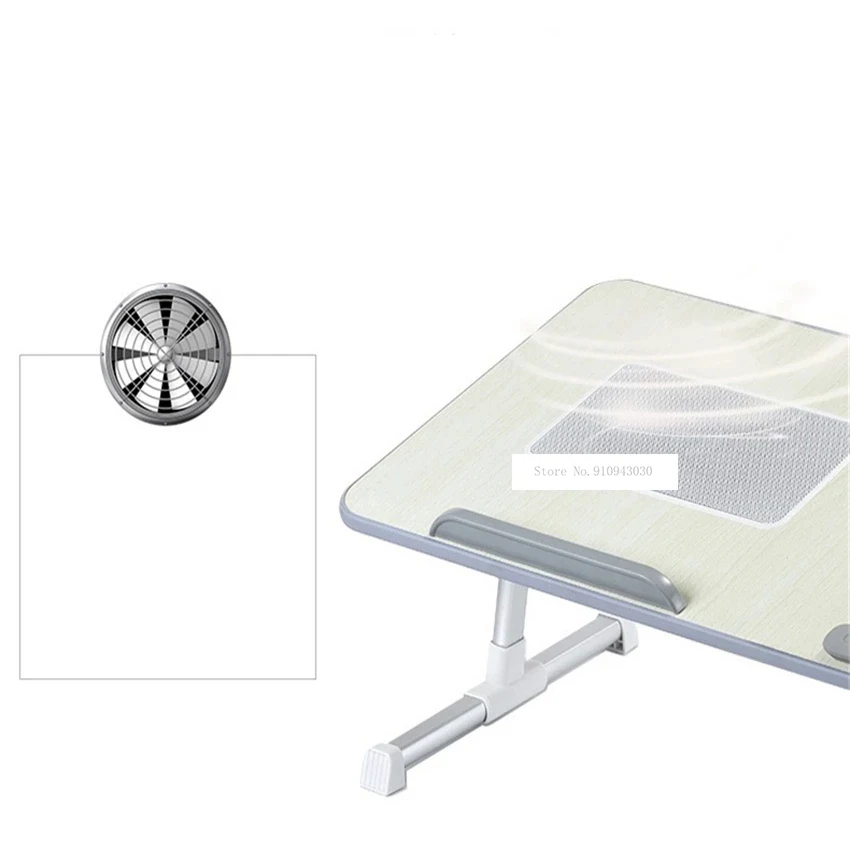 A8 Adjustable Height Foldable Laptop Computer Table Multipurpose Bed Table With Cooling Fan Angle-Adjustable Non-Slip Desktop