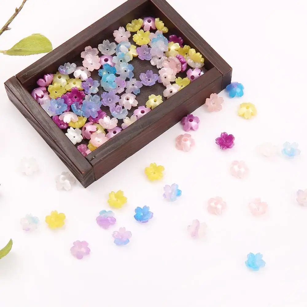 

10pcs/lot new arrivals acetate small flower-shaped beads spacer beads for DIY antique hair accessories handmade materials