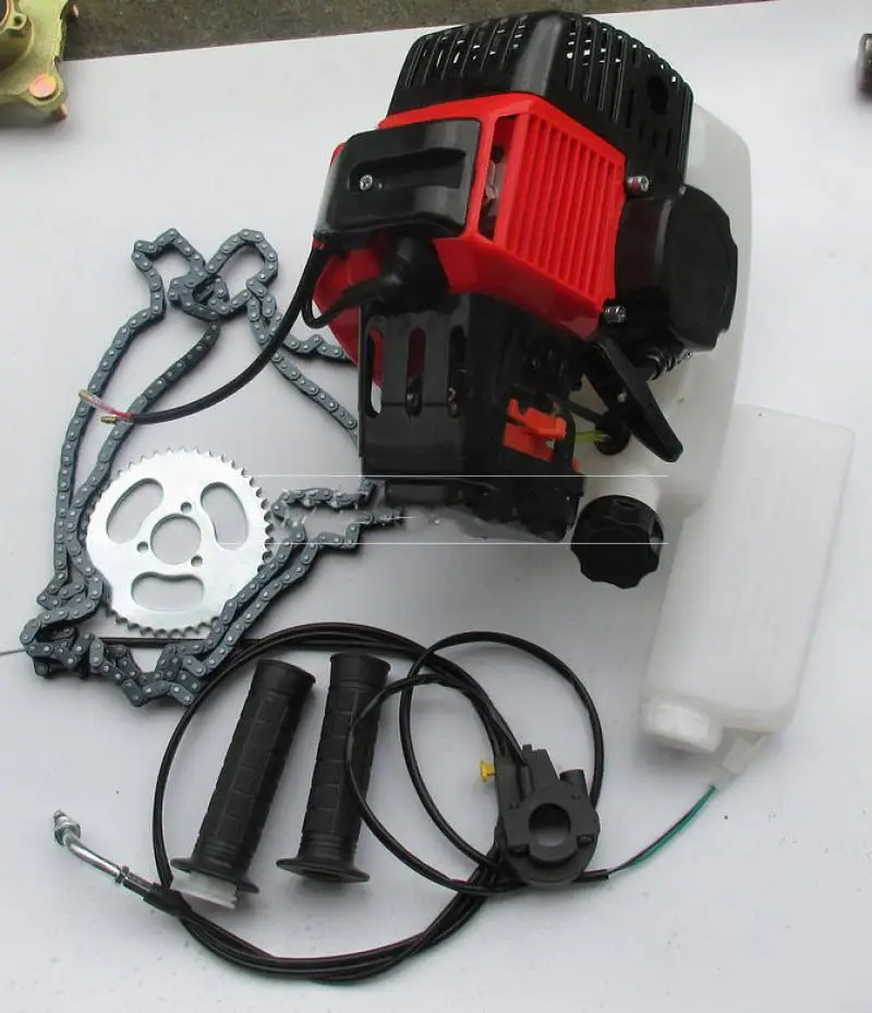 Imagem -04 - Gás Motor Motor Kit 49cc Bike Faça Você Mesmo Bicicleta Motorizada Ciclo Motorizado a Gás T8f Cadeia Set 2-stroke