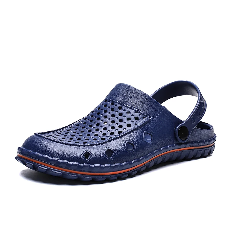 2021 New Fashion Sandals Men Clogs Slippers Soft Bottom Beach Jelly Clogs Male Comfy Breathable Water Garden Ankle-Wrap Sandals