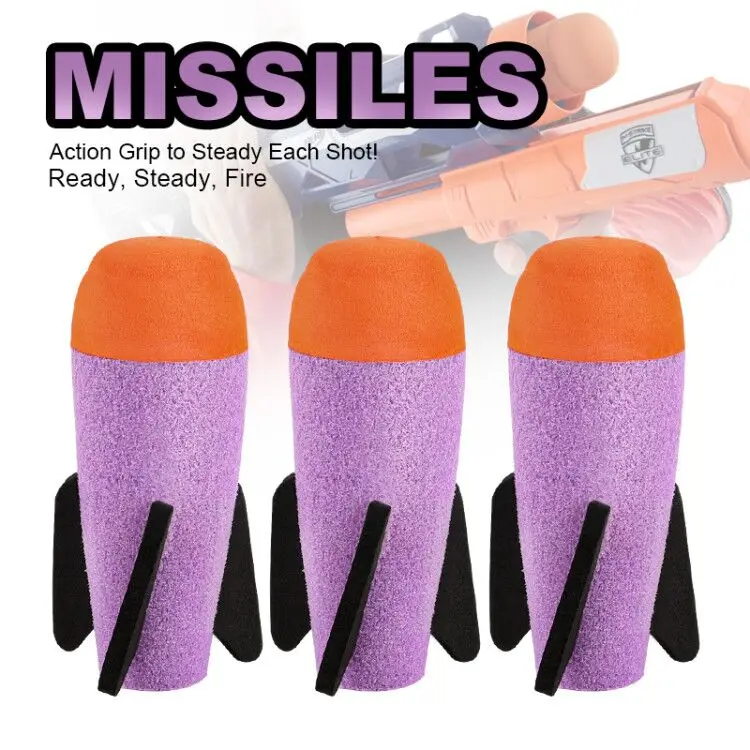 2Pcs Purple Missile For Nerf Soft Missile for NERF N-Strike Modulus Missile Blaster with Elite Missile for Kids Children Gift