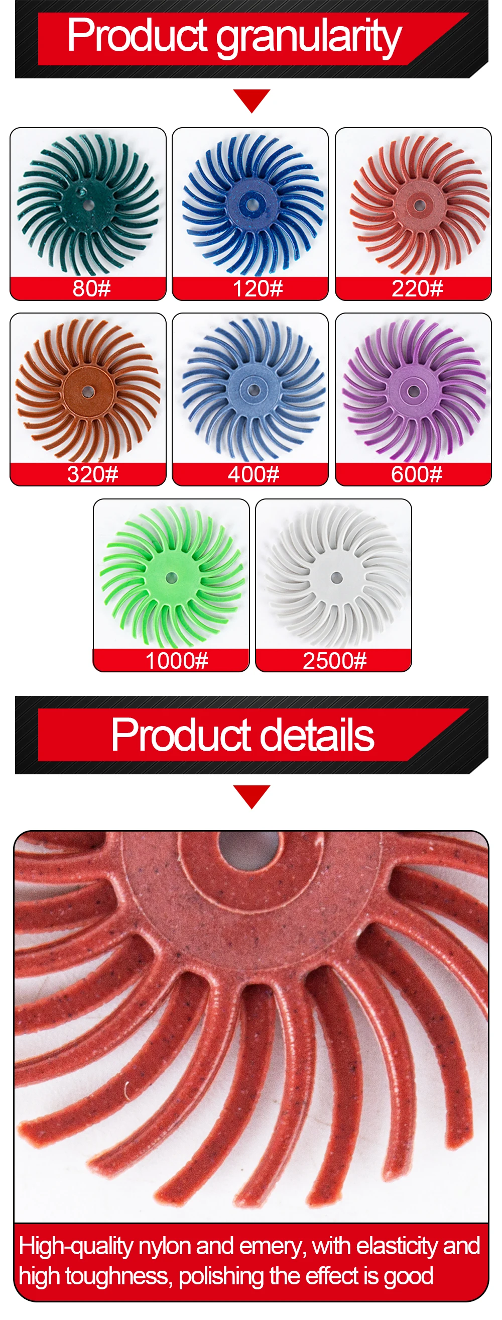 1 Zoll Radial Bristle Disc Kit Schleifbürste 1/8 Zoll 3 2,35 mm Schaft Detail Polierscheibe für Drehwerkzeugzubehör – Detail 4