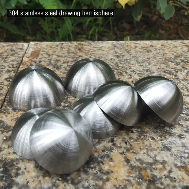 Diameter51mm-600mm Wire drawing stainless steel brushed matte indoor and outdoor hollow decorated semi-spherical steel pipe head