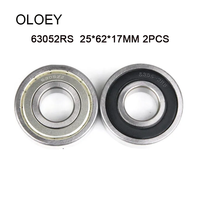 1/2Pcs Deep Groove Ball Bearing 6305 2RS  Size 25*62*17mm Rubber Sealed  Bearing Steel Miniature Bearing Metal