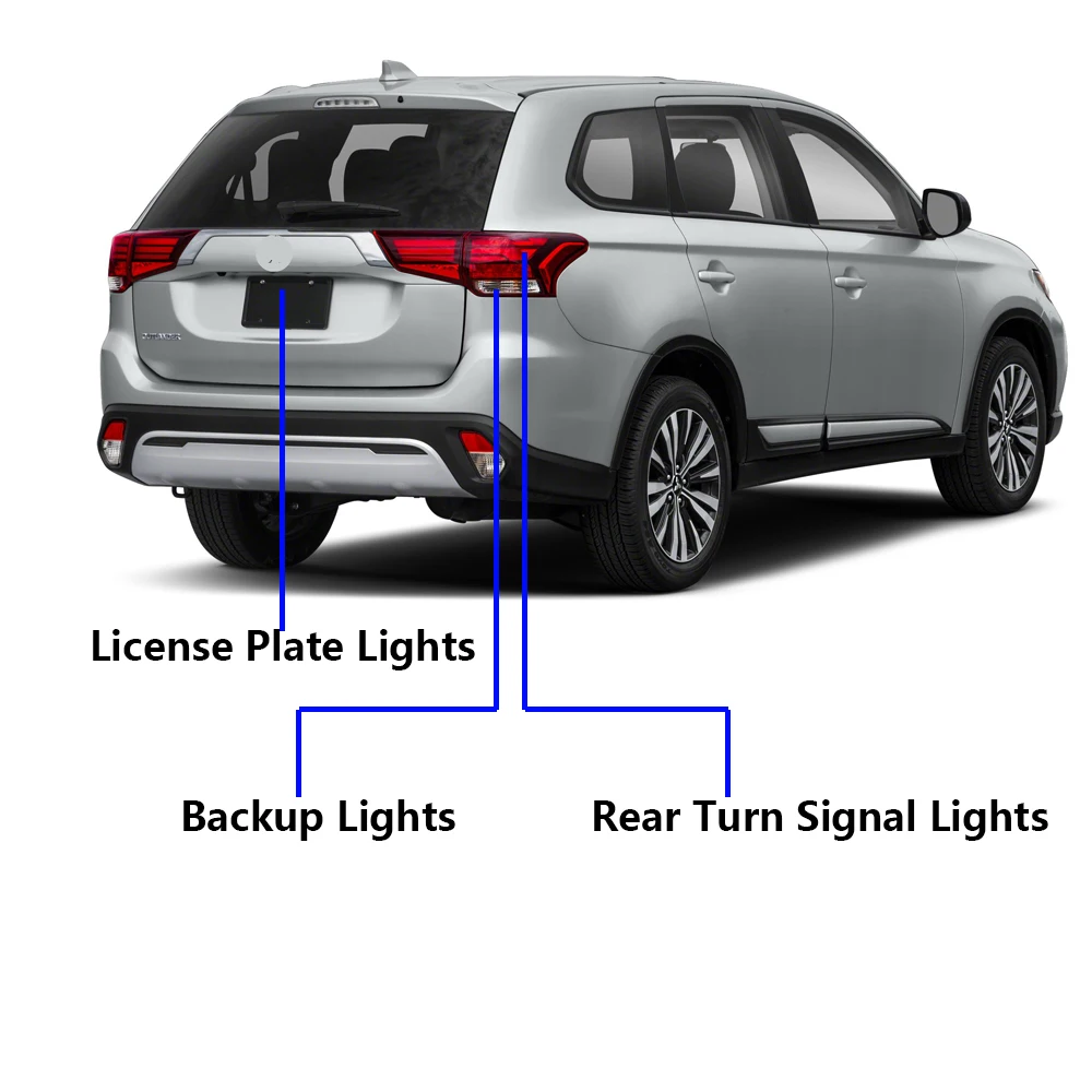 For Mitsubishi Outlander 2016 2017 2018 2019 2020 2021 Led Exterior Light Bulbs Rear Turn Signal Backup Reversing License Plate