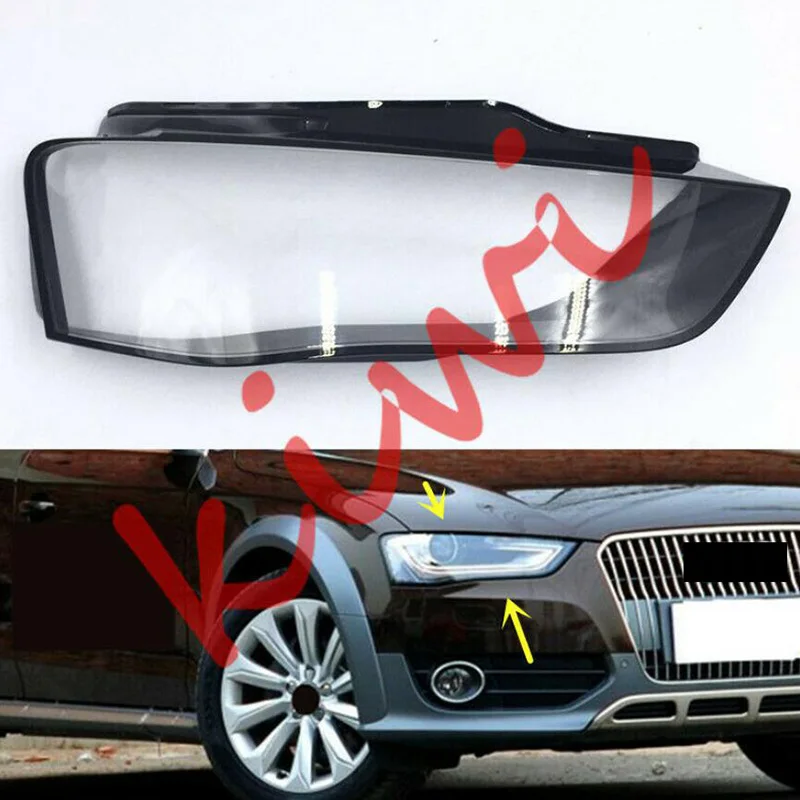 Fit For Audi A4 B9 2013 2014 2015 2pcs High quality Right Side Clear Headlight Cover + Glue Replace