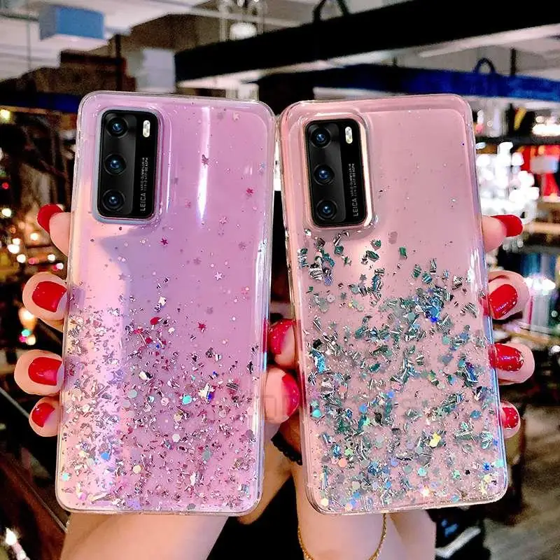 Luxury Girly Glitter Case For Vivo Y21 Y21S Y33S Y11S Y52 Y72 5G V21 Y55 Y76 Y01 Y53S Y 52 72 V21E V23E Soft Crystal Cover