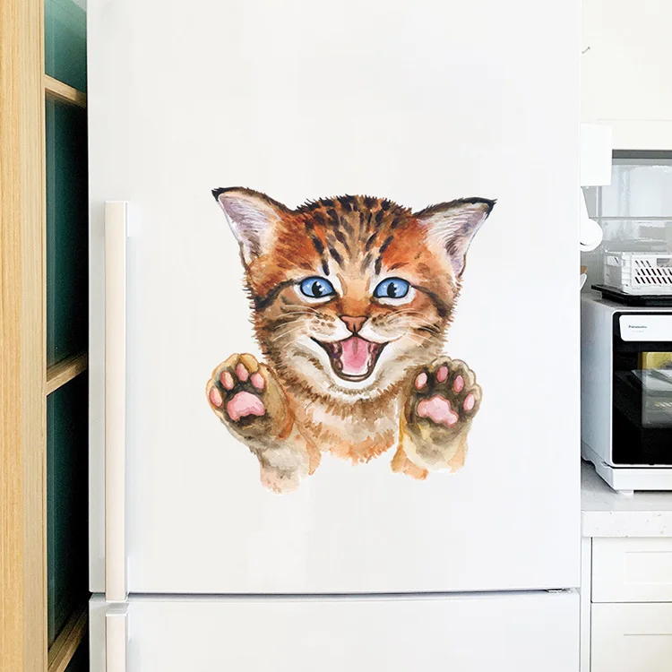 Niedlicher Katzen-Wandaufkleber, Wohnzimmer-Schrank-Dekoration, Tapete, Badezimmer-Toiletten-Wandbild für Heimdekoration, Kätzchen-Glasfenster-Aufkleber – Detail 2