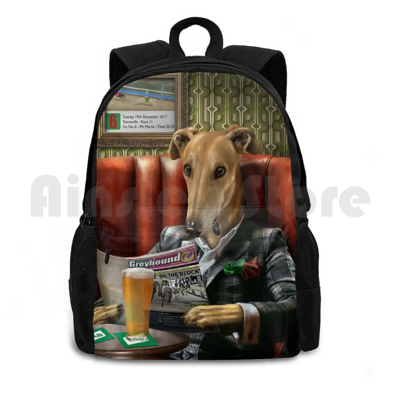 

Greyhound Dog Portrait-Rusty Outdoor Hiking Backpack Waterproof Camping Travel Greyhound Hounds Lurcher Greyhound Dog Pompous