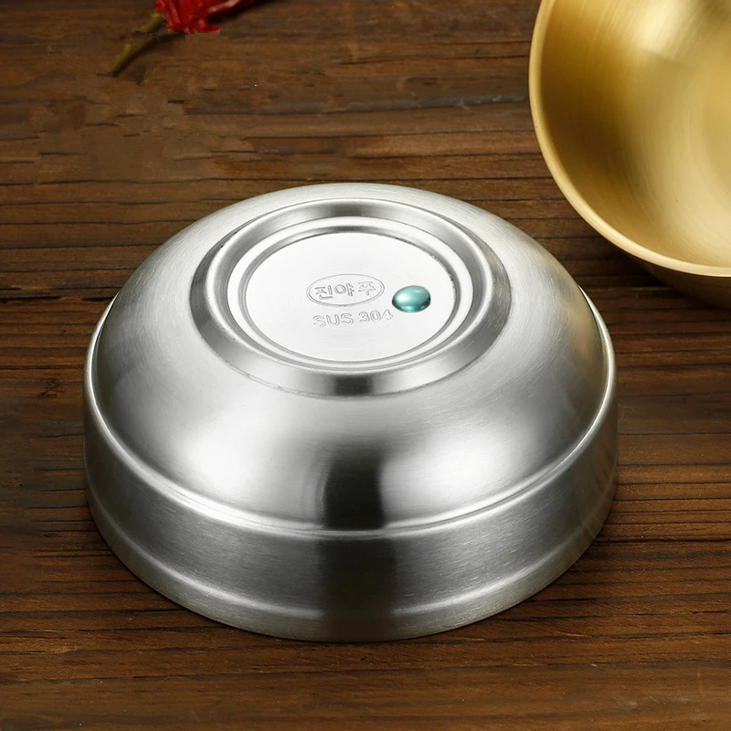 

304 Stainless Steel Noodles Ramen Bowl Korean Tableware Dinnerware Anti-Scalding Double Layer Bowls Kitchen Cooking Utensils