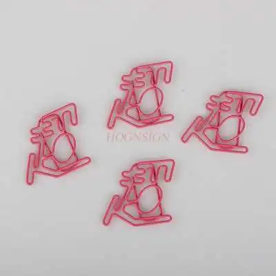 Clip de papel con forma de dibujos animados, clip de papel de plástico, 6 piezas colores