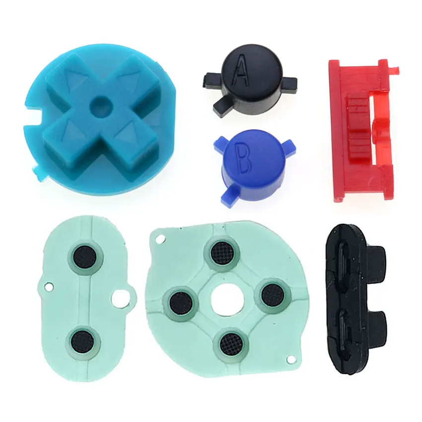 JCD 1ชุดสำหรับเกม Nintendo Game Boy กระเป๋าซิลิโคนยาง Pad ปุ่ม Conductive สำหรับ GB GBC GBP Power On off D แผ่นปุ่ม AB