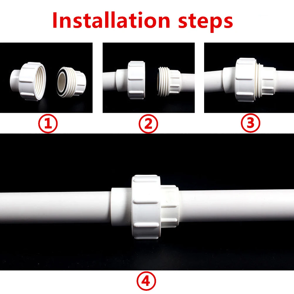 White Inner Diameter 20/25mm PVC Union Connector Garden Agriculture Irrigation Water Pipe Fittings Aquarium Fish Tank Tube Joint