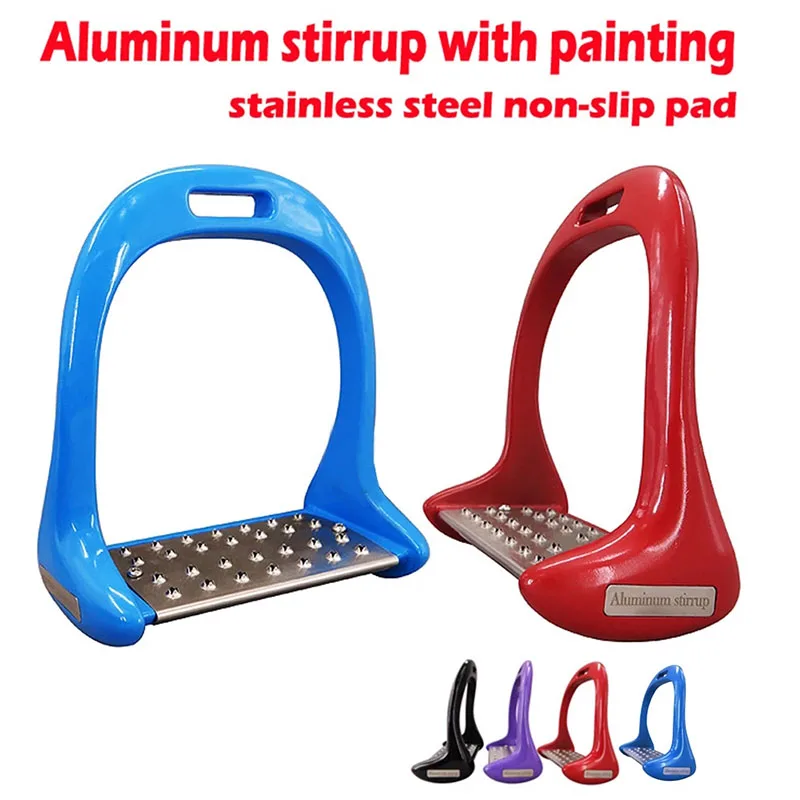 1 Pair Pedal Equipment Horse Stirrups Anti Slip Equestrian Safety Aluminium Alloy Riding Treads Lightweight Outdoor Sports