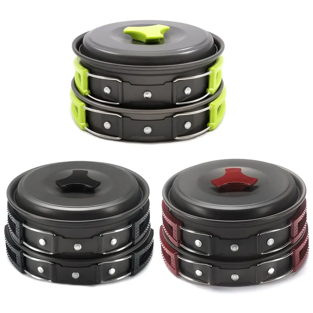 1-2 People Outdoor Cookware Portable Lightweight Camping Pot Set