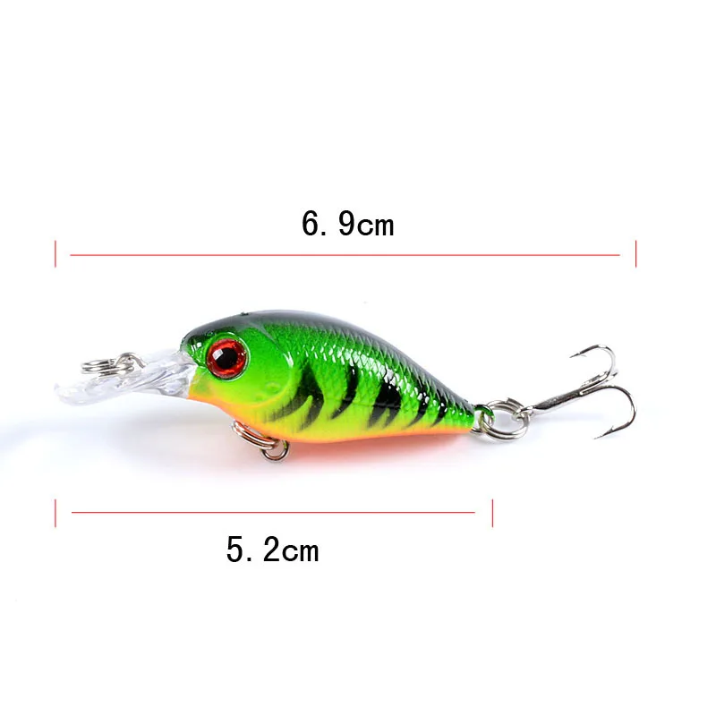 10 Colors Mini Rock Small Fat Guy Fishing Bait Wobbler 5.2Cm 4.4g Micro CrankBait  Artificial Lure Hot Sale Luya Fake Fish 1Pcs