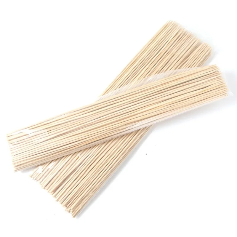 100-200pcs BBQ Tools Long Bamboo Skewers sticks BBQ Candy stickers Twister Cotton Floss BBQ Accessories Restaurant 30CM *2.5MM