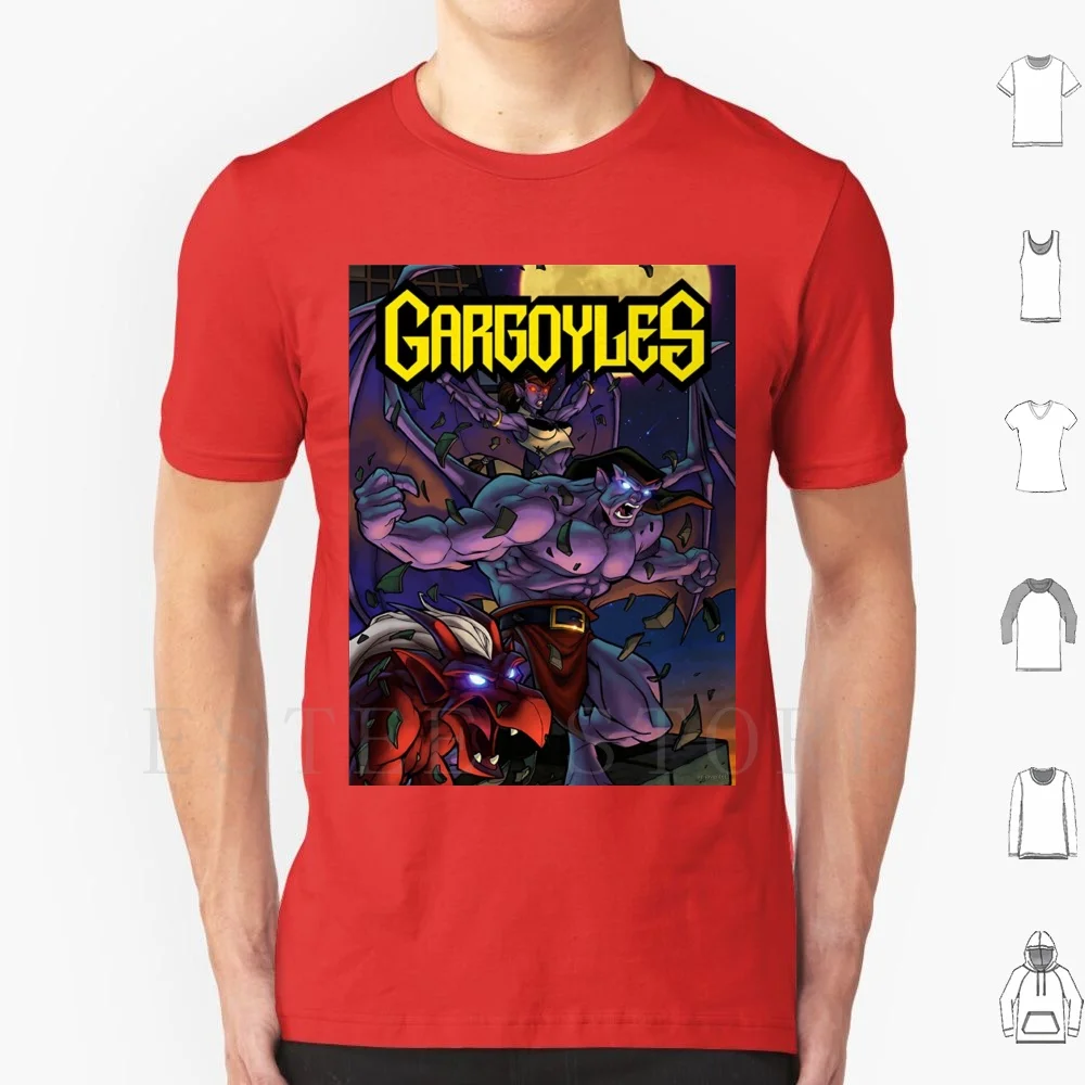 Gargoyles Tv Show Cartoon Goliath David Xanatos 90s T Shirt Cotton Men DIY Print Gargoyles Tv Show Cartoon Goliath David