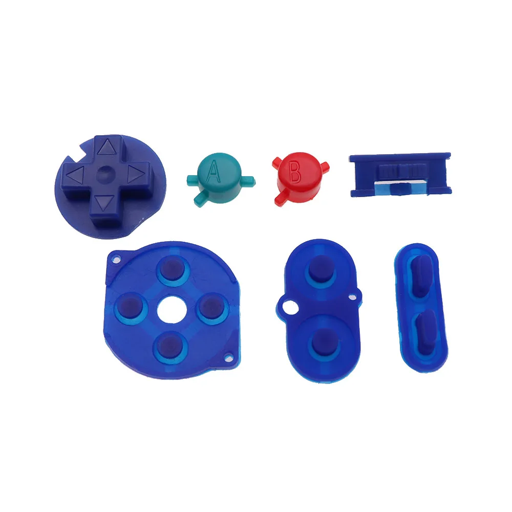 1 مجموعة سيليكون المطاط زر موصل و الملونة البلاستيك D منصات أ ب السلطة على إيقاف أزرار لوحات المفاتيح ل جيمبوي اللون GBC