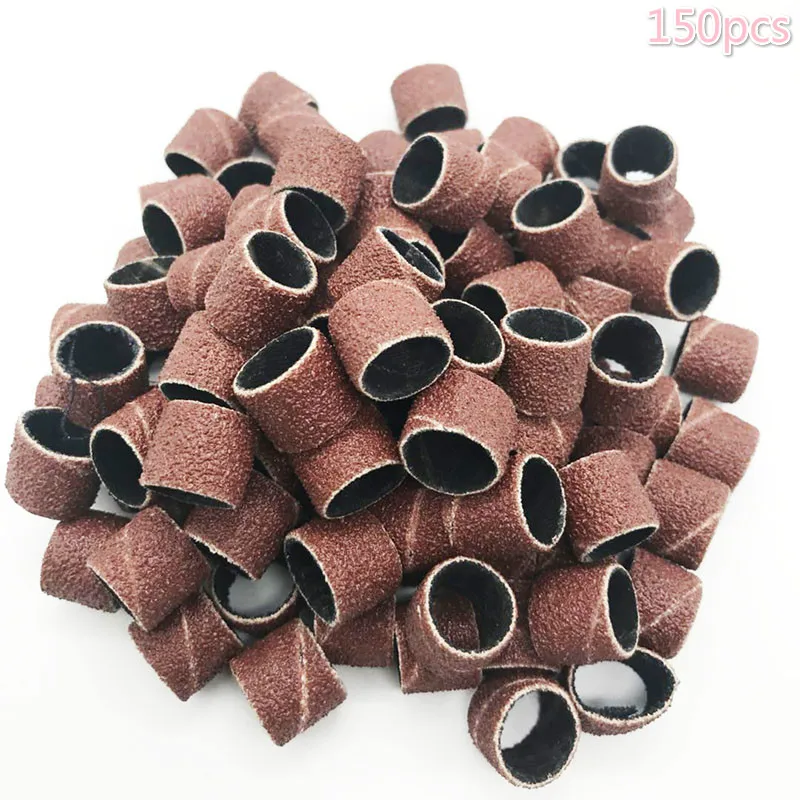 150pcs nastri abrasivi per unghie per punte da trapano per unghie Manicure Pedicure Gel Polish Remover levigatrici per unghie accessori strumento