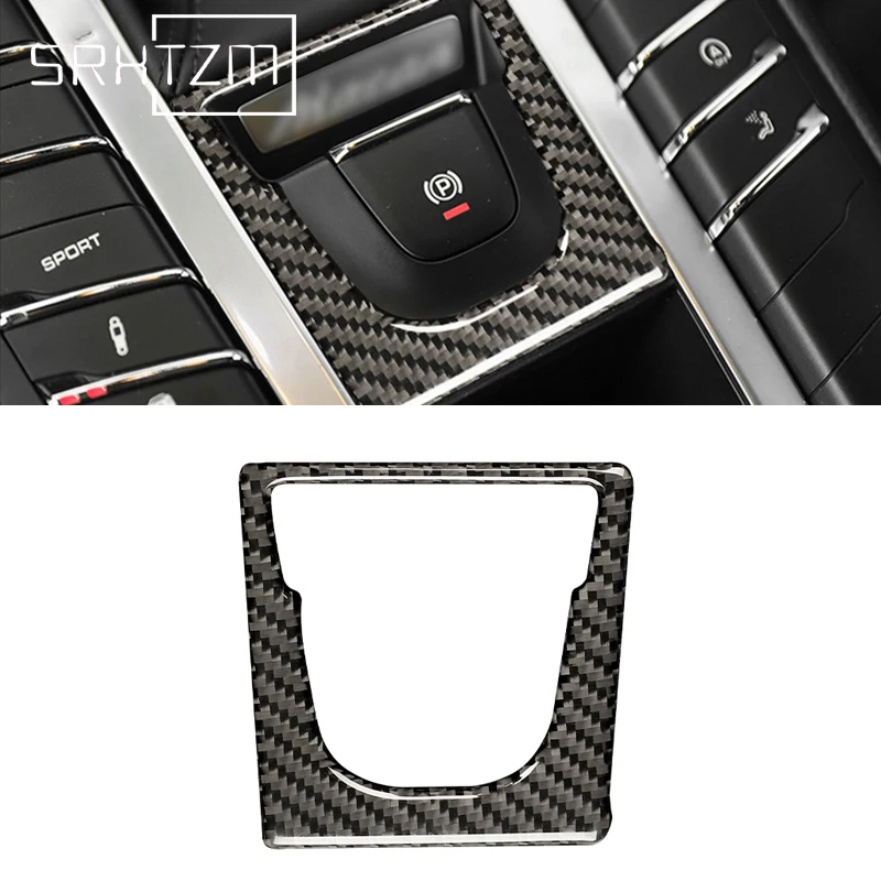 Parking Electronic Handbrake Switch Button Frame Cover Stickers For Porsche Macan 2014 2015 2016 2017 2018 2019 2020 2021